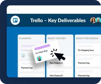 image visualizing moving a card from one trello list to another
